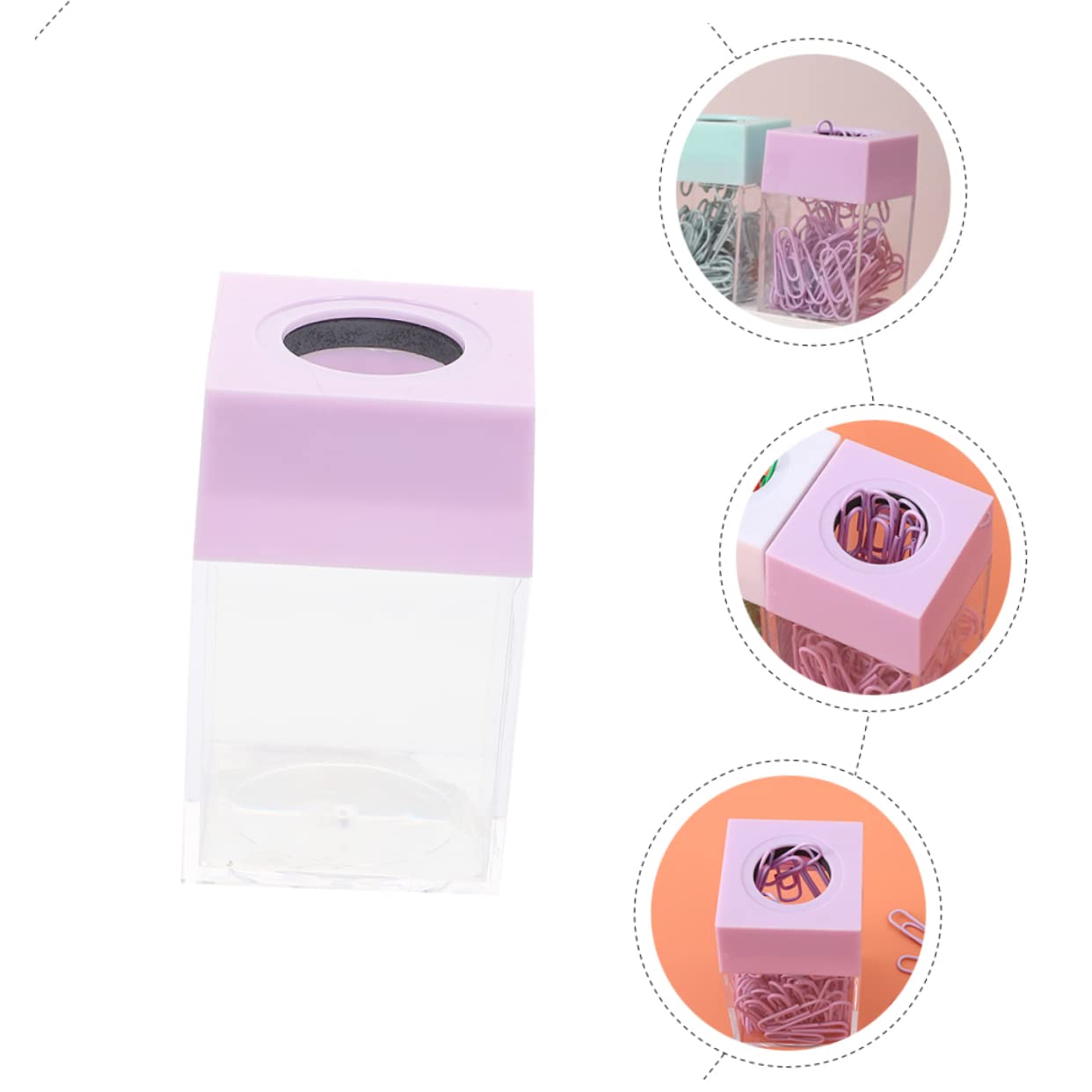 STOBOK 9 Pz Secchio Portaoggetti per Graffette Organizzatore di Graffette Magnetiche Porta Forcine Porta Carta da Scrivania Porta Graffette Il Clip Magnetica Plastica Ufficio Viola