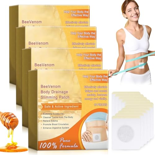 40 Stück Abnehmen Schnell Fettverbrenner, Abnehmen Patch Abnehmen Pflaster, Bienengift Lymphdrainage Schlankheitspflaster, Bee Venom Lymphdrainage Patches, Bienengift Pflaster zum Abnehmen für Frauen