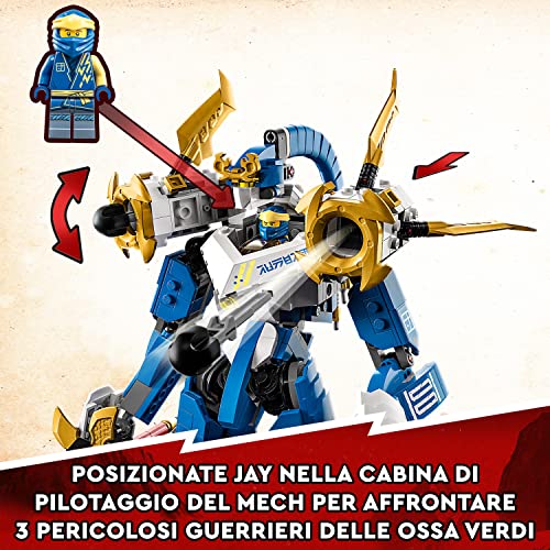 NINJAGO Mech Titano di Jay, Set 2023 con Grande Action Figure, Giocattolo da Battaglia per Bambini e Bambine con 5 Minifigure e Carro con Balestra 71785 - Lego - Immagine 3