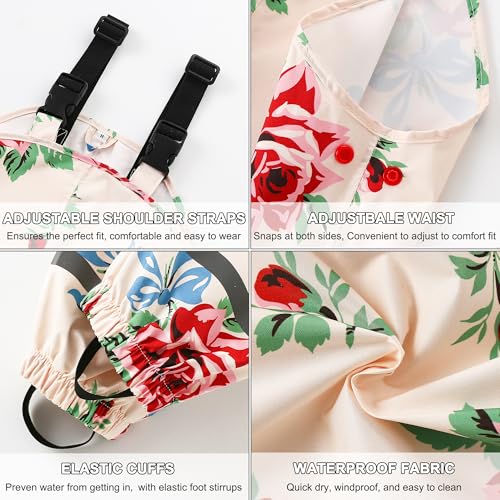Kids Waterproof Rain Bib Pants, Boys Girls Rain Pants Kids Overalls Rain Trousers Lightweight Mud Pants Rainwear for Toddlers4