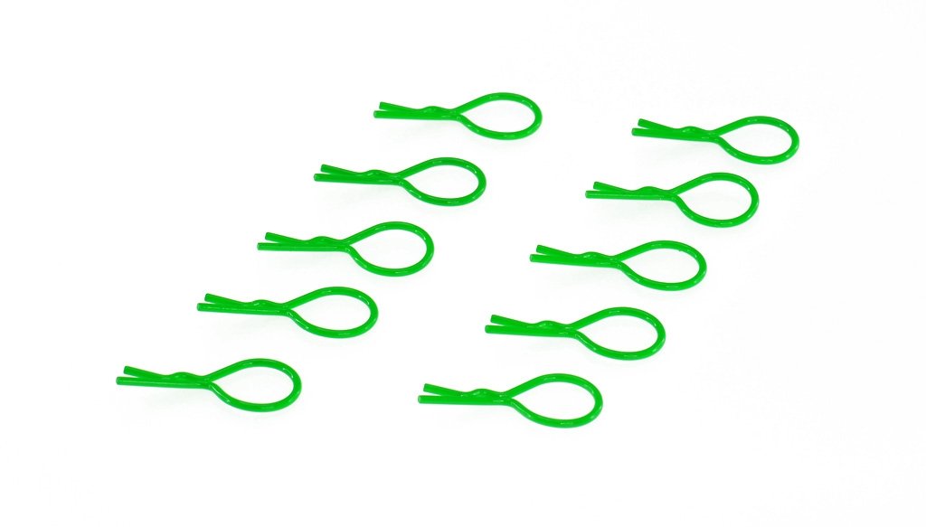 EDS Racing Products Big Body Clips for 1/10 Scale (Fluorescent Green) (10pcs)