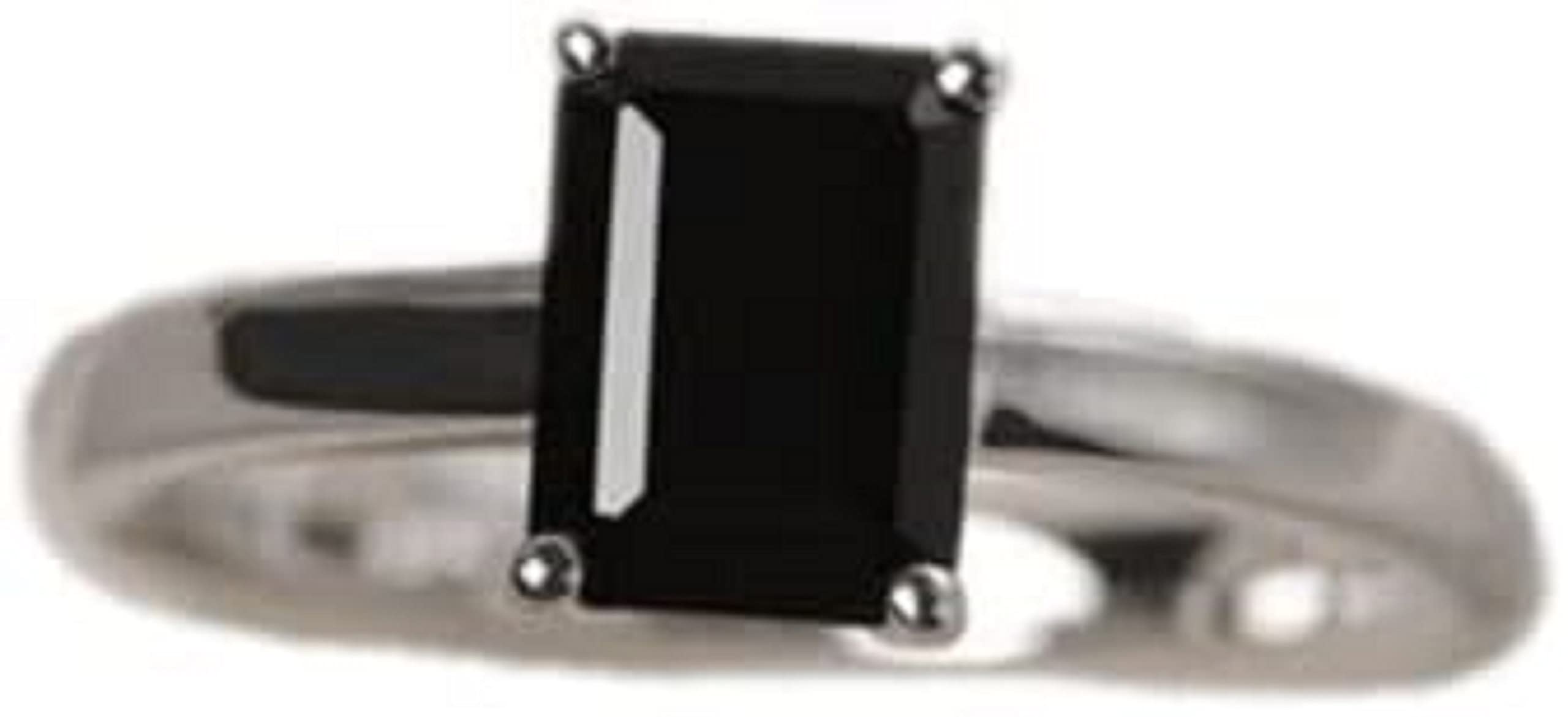 Rings Natural Black Spinel 925 Sterling Silver Black Stone Jewelry