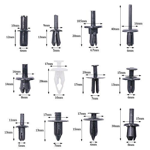 Yorten 350Pcs Assorted Body Car Body Plástico Push Retainer Pin Rebite Prendedores Trim Molding Clip