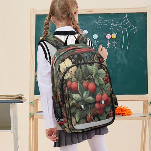 Sac à dos scolaire adolescents impression fruit rouge de qualité supérieure - 7
