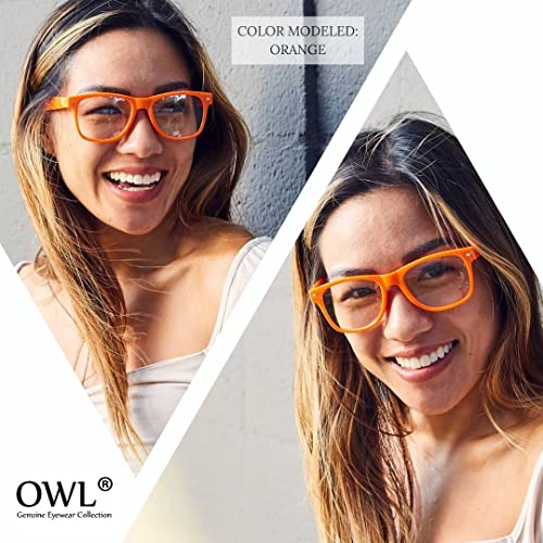 Image of OWL Retro Style Sunglasses 80's Classic Vintage Unisex Nerd Colored Frame