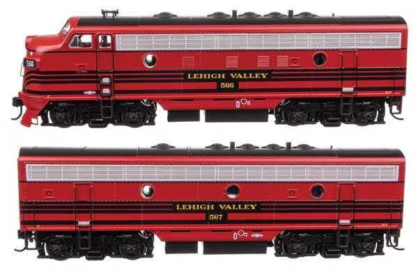 Walthers Mainline 910-11406 HO Scale EMD F7 A-B Set - Standard DC - Lehigh Valley #566/567