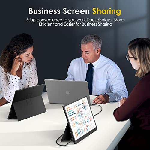 MNN 2.5K Portable Monitor 13.3" 2560x1600P UHD USB-C HDMI Laptop Monitor, 100% sRGB IPS Computer Gaming Display HDR Travel Monitor w/Speakers & Smart Cover for Laptop Xbox PS5 Switch PC Phone - 3