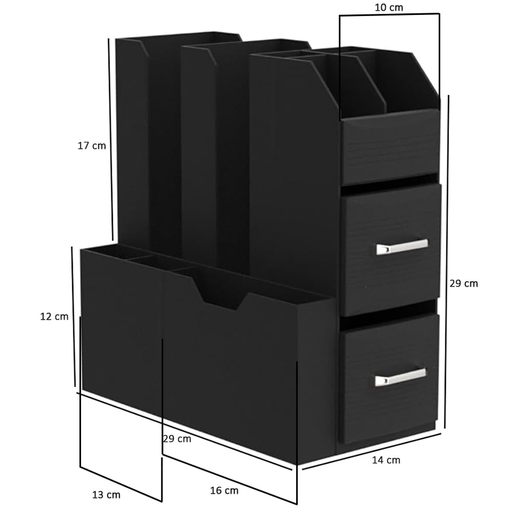 BAKAJI Coffee Station con Contenitore Portacapsule e Cassetto Sotto Macchina Caffè in Plastica Nero, Multiscomparto, Portacialde per Angolo Bar Organizer Organizzatore Porta Capsule Cialde Caffetteria