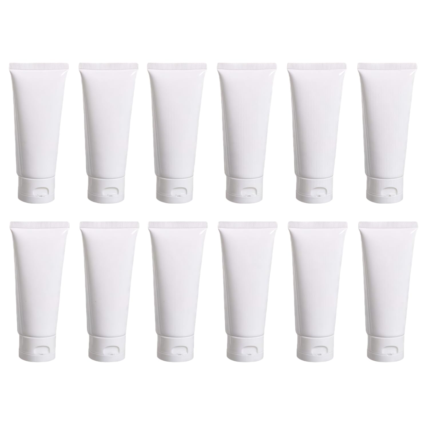 ericotry 12PCS White Empty Refillable Plastic Soft Tubes Cosmetic Sample Bottles Jars Makeup Travel Containers For Lotion Lip Balms Shower Gel Cleanser Shampoo Toiletries (50ml)-image-29