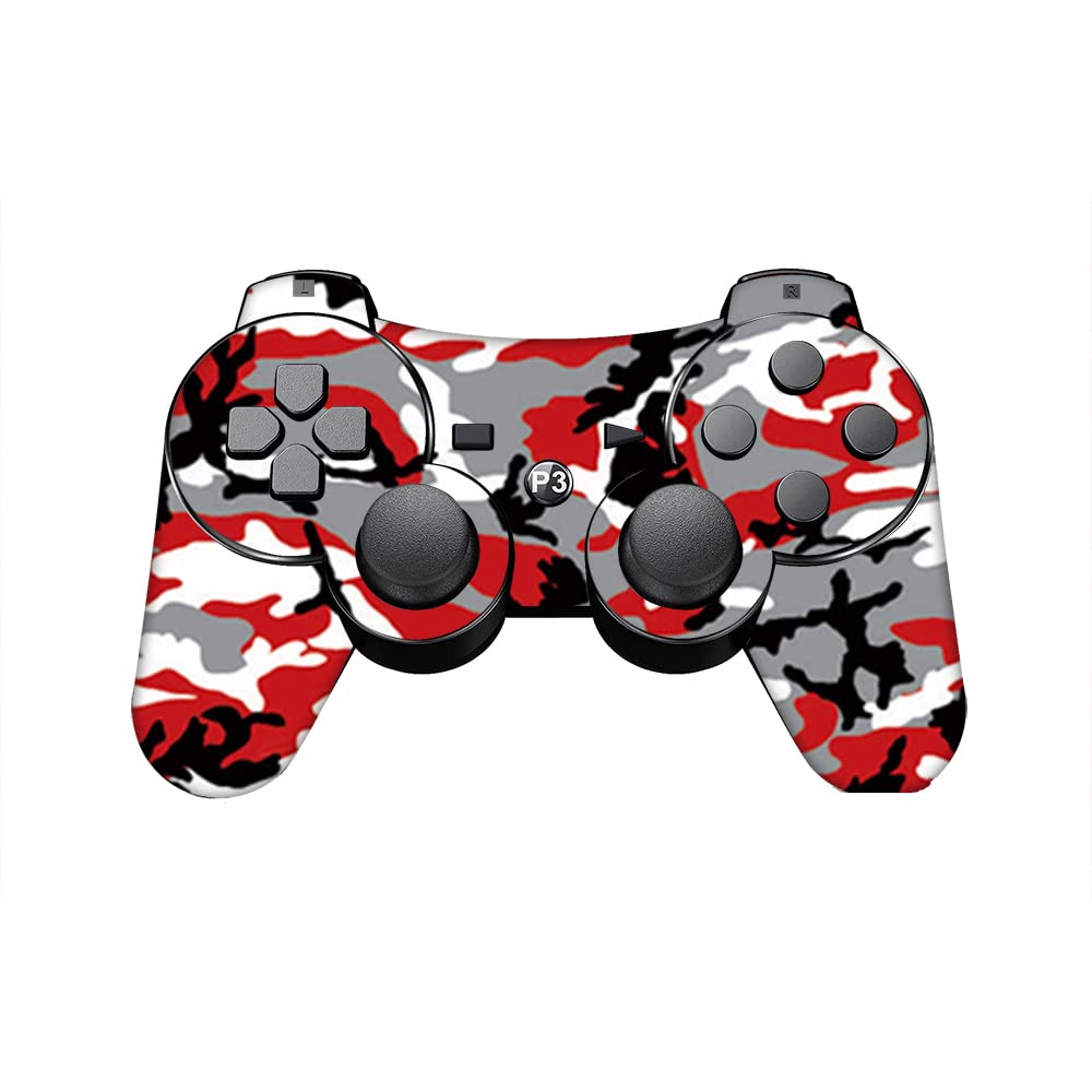 GADGETSWRAP Premium Material Skin Sticker Decal Compatible with PS3 Controller - Red Camo