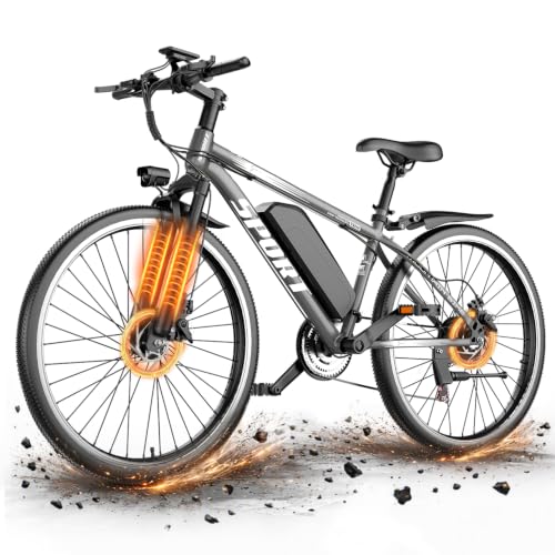 Electric Bike for Adults – 7 Speed 26" Mountain E-Bike, 1500W Peak Brushless Motor 25MPH,375Wh Removable Battery, Up to 25-40 Miles Range, Step Over Commuter, Electric Bike is UL 2849 image 3