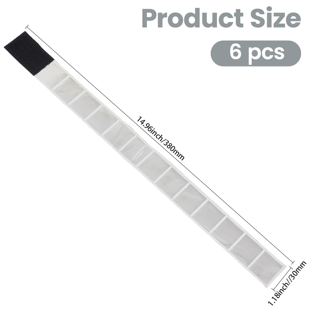 GORGECRAFT 6pz Fasce Riflettenti Bianche per Bracciali per Camminate Notturne Cinturini Riflettenti per Polsi Caviglie Abbigliamento da Ciclismo Pantaloni da Bici Nastro Gambe Clip Pantaloni