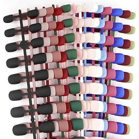 FLOFIA 336 Stk Künstliche Nägel Kurz Quadratische Fingernägel Matt Falsche Nagel zum Aufkleben Vollabdeckung Kunstnägel Set DIY Nailart Nagelspitzen 14 Farben Cover