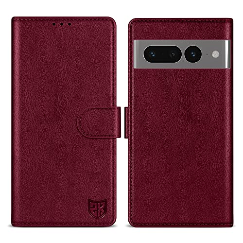 Image of ZZXX for Google Pixel 7 Pro Wallet Case Magnetic Closure 6.7 inch,Wine Red