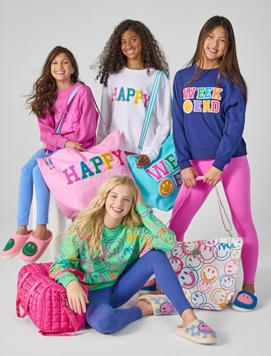 iscream Big Girls Softest Puff Fleece Crewneck Fun Graphic Sweatshirt - Bold Vibes Collection4