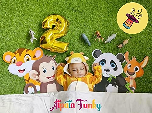 Image of Atpata Funky 2 Number Golden Foil Balloon 16 inch Size Birthday Decoration Items | Happy Birthday Decoration Kit | 2nd Year Birthday Party Anniversary Wedding Decorations