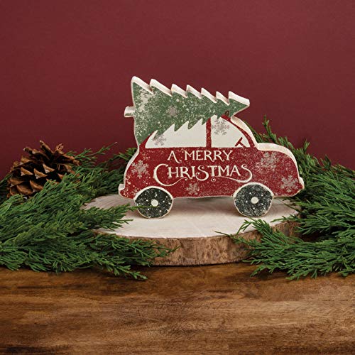 Primitives by Kathy Rustic Car with Tree Chunky Sitter Christmas Sign Primitives by Kathy Rustic Car with Tree Chunky Sitter Christmas Sign