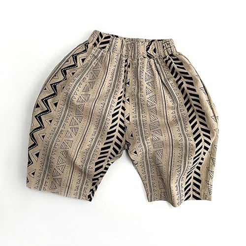 Baby Cotton Linen Long Bloomers Soft Cotton Striped Harem Pants for Boys Girls Elastic Waist Long Pants Bloomers 12-18 Months 16 Coffee2