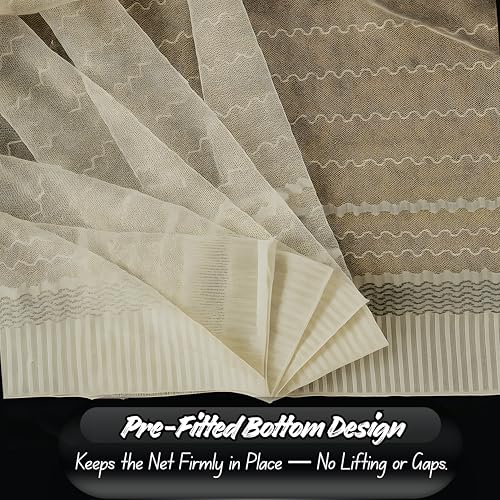 Image of Mosquito Net for King Size Bed & Double Bed, 6x7 ft, Wall /Hook Hanging, Premium Poly-Cotton Blend Fabric Foldable Machhardani (Cream - Frame Not Included)