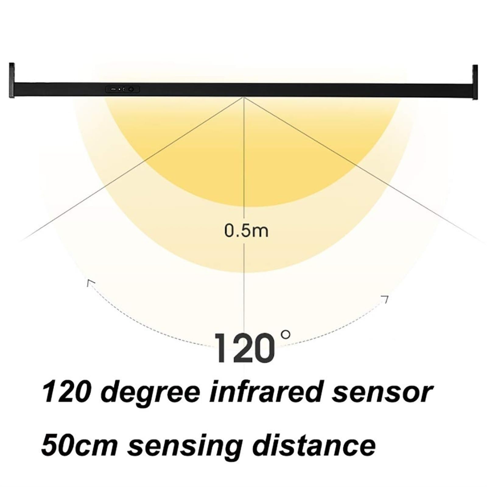 THEGA Barra De Armario con Luz, Barra De Metal, Barra Negra para Armario, Luz LED, Batería De Litio Incorporada, Carga 50 Kg(1200mm)