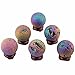 SUNYIK Rainbow Titanium Coated Druzy Geode Sphere Ball,Crystal Quartz Agate Ball,Healing Sculpture Figurine for Easter Day