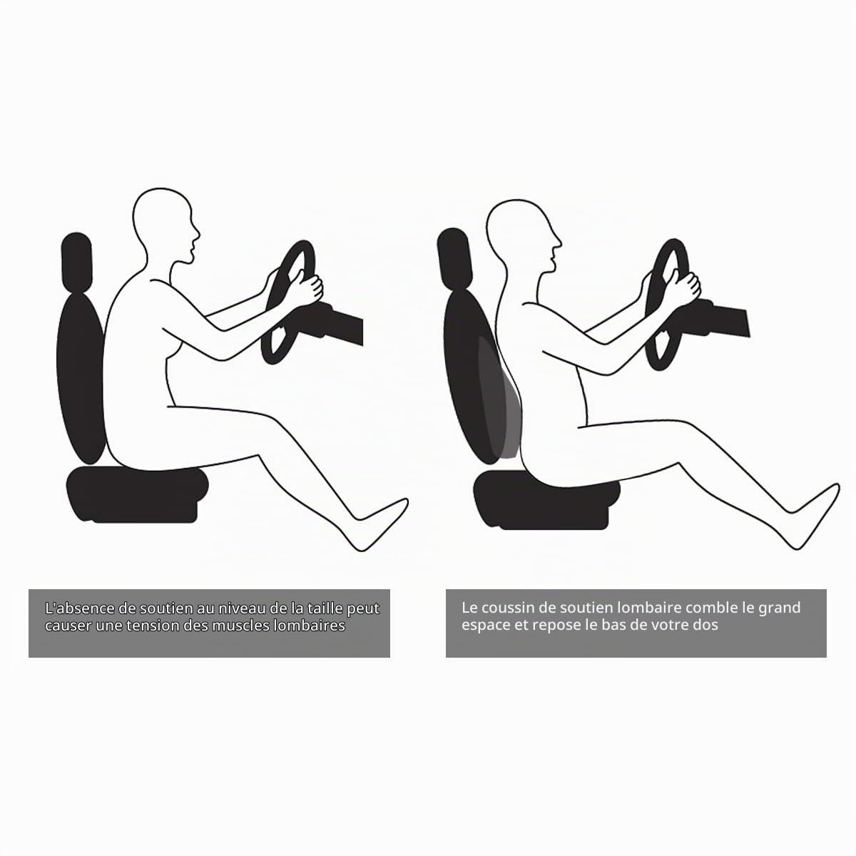 KOYOSO Coussin Lombaire Voiture Support Dorsal Cuir Coussin Dos pour Bureau