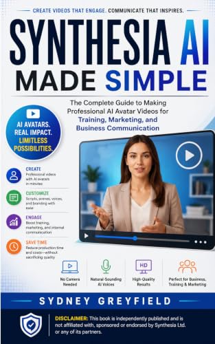 Synthesia AI Made Simple : The Complete Guide to Creating Professional AI Avatar Videos for Training, Marketing, and Business Communication (Made Simple: ... and Software Running Modern Work and Life)