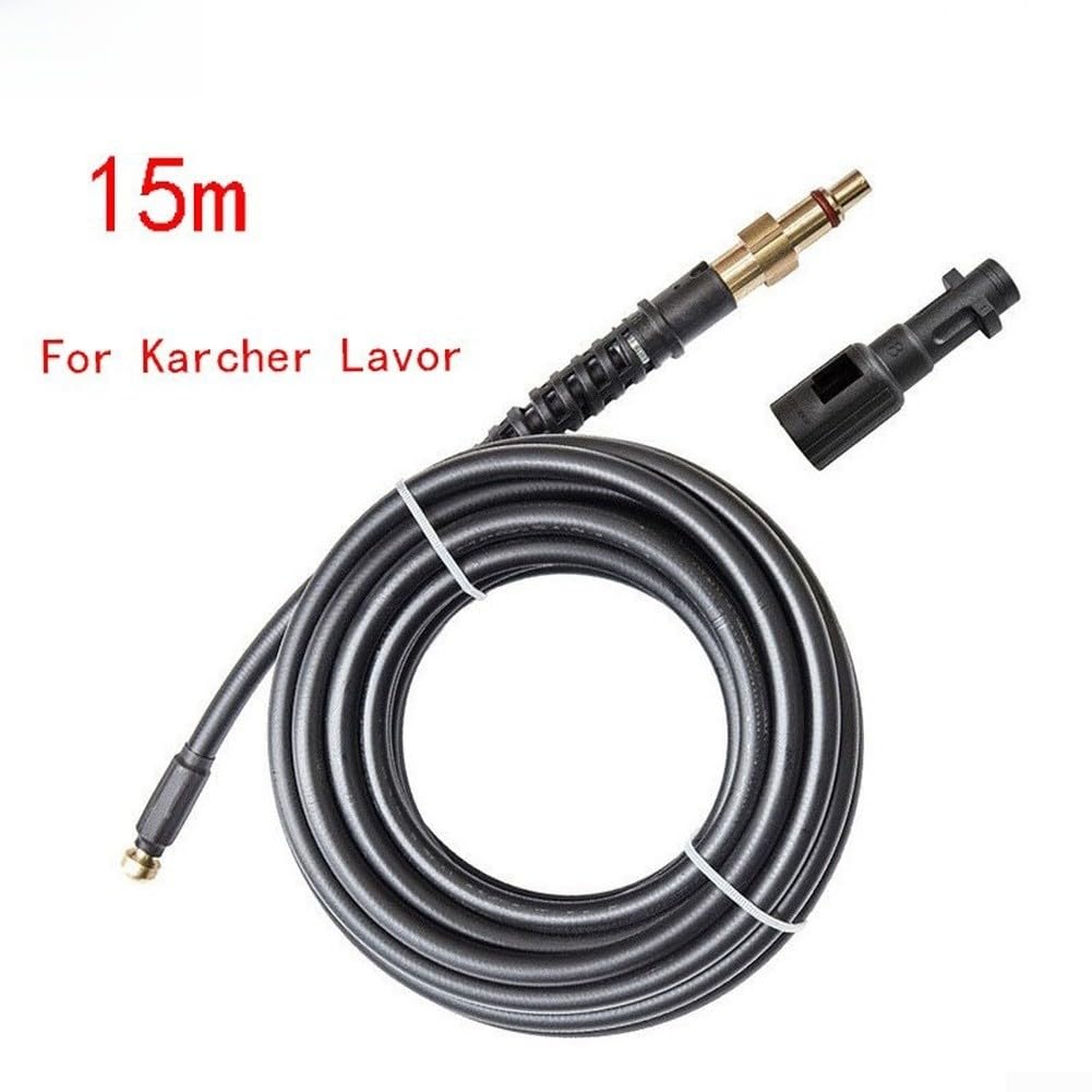 Tubo ad alta pressione per idropulitrice Lavor, 160 bar, tubo di scarico con attacco rapido per idropulitrice, lunghezza 10 m o 15 m, resistente al calore (10 metri)