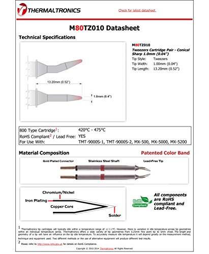 Thermaltronics M80TZ010 pince à épiler pour micro-soudure - 3