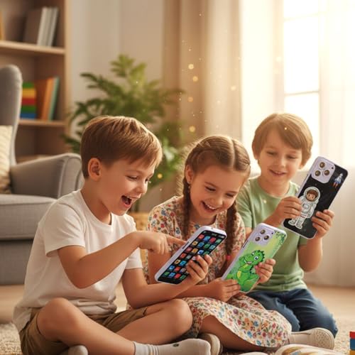Image of Educational Flash Cards Phone Toy for Kids | Rechargeable Talking Smart Mobile with 24 Learning Modes | Math, Words, Animals & More | Boys Girls Age 2Yr+ | Birthday /Christmas Gift