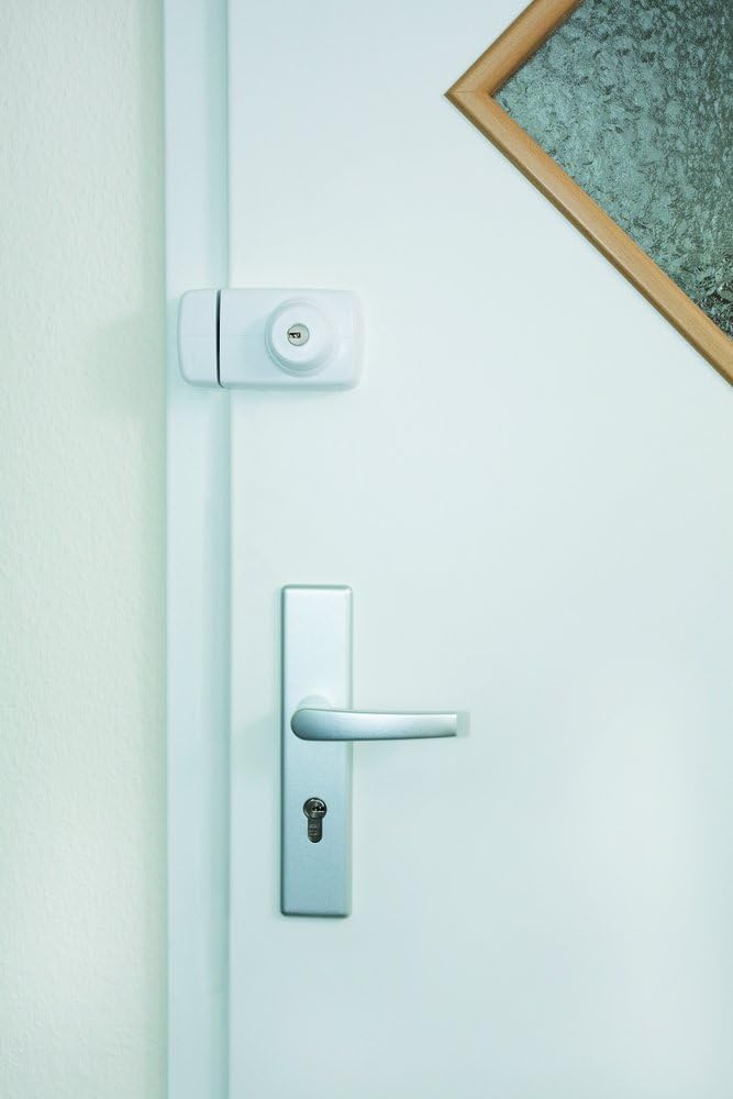🔥 Crazy Deals Abus 532733 7025 W Additional Door Lock with Internal and External Cylinder, White