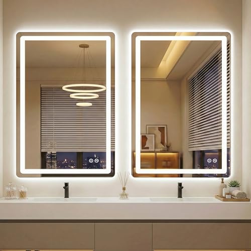 AMOISE LED Bathroom Vanity Mirror with Light, 2pack 36'x24' Led Bathroom Vanity Mirror with Light...