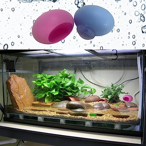 Image of 2Pcs Egg Shaped Frog Habitats with Suction Cups - Cute Frog Terrarium & Dish Holder, Ideal for Tree Frogs, Toads & Tadpoles