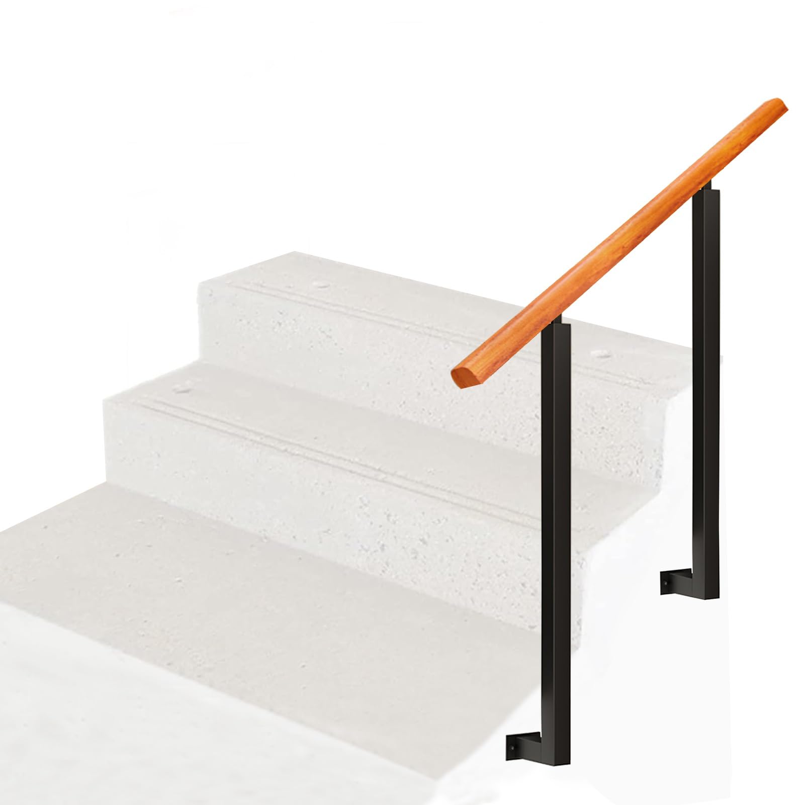 Rampe d'escalier extérieure et intérieure en bois avec balustre de porche réglable