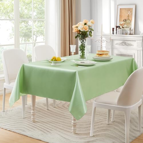 Counfeisly 1 Pack Satin Table Cover Rectangle Silkly Soft Table Cloth, Satin Dining Table Cloths for Wedding Banquet Table Decoration, Dining Room, Indoor and Outdoor Use, 60 x 120 Inches, Sage Green by Counfeisly - Image 5