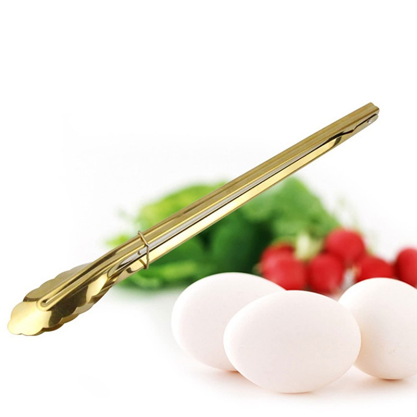 MRKU Mini Pinzas para Servir, de Acero Inoxidable 430, para cocinar azúcar, Doradas, para Barbacoa, Pan, Fiestas, cafeterías y Bares.
