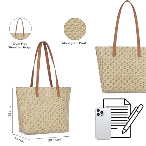Image of Lavie Women's Mono LL Adele Tote Bag for Women | Tote Handbag for Work | Ladies purse | Stylish Shoulder Bag | Gift for Women