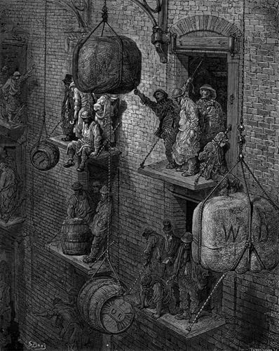 Tableau Gustave Doré Entreposage dans la ville poster mural vintage 60x90cm