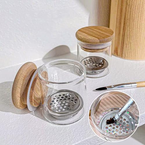 image for BRAVIKERLY Nail Art Brushes Washing Cup, Nail Glitter Removal Cup, Mon