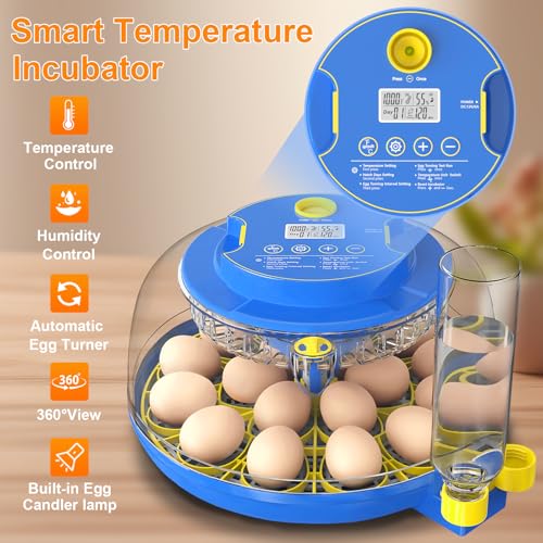 18 Egg Incubator with Automatic Egg Turning & Humidity Control, 360° Viewing, Dual Egg Trays,Incubators for Hatching Eggs, Chicken, Duck, Quail, Goose, Parrot (Home, Farm, Lab,Classroom Use) - Image 3