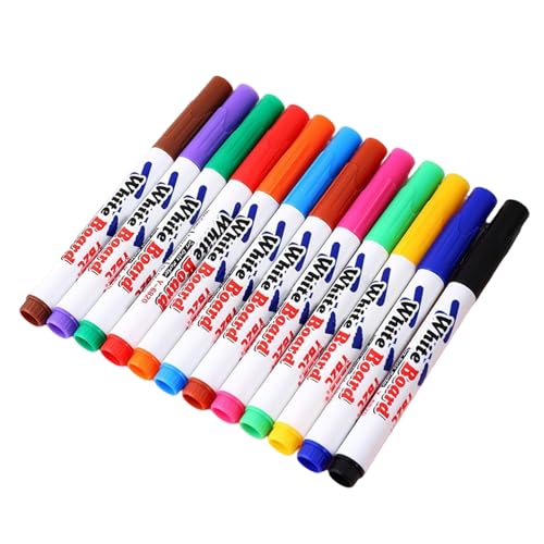 Pineeseatile Bolígrafos de tinta, 12 piezas de dibujo mágico de 5 pulgadas de 5 pulgadas seguros y divertidos coloridos juego de tinta flotante marcador de pizarra borrable para niños