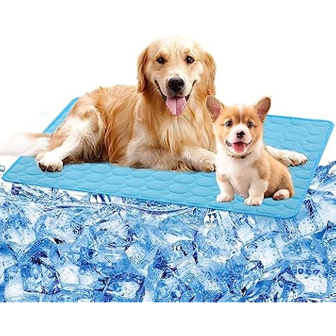 SHEJIZE Dog Cooling Mat Dog Cooling Pad Self Cooling Blanket, Washable Cooling Mat for Dogs, Pet Cooling Mat Keeps Pets Cool in Summer Heat, Resuable Fabric Cooling Mat 59x39inch/150x100 Cover