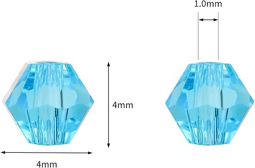 Miniatura 6 de Novborcz Cuentas de vidrio blanco bicono de 0.157 in para la fabricación de joyas 1700 piezas de cuentas espaciadoras de cristal facetado surtidos