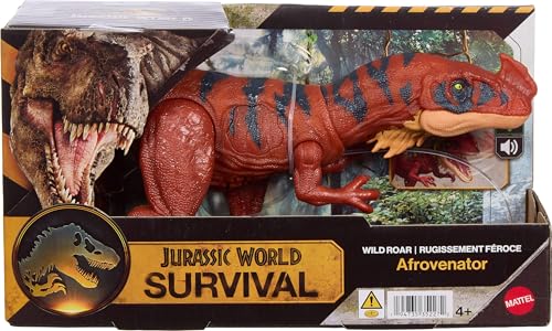 Image of Mattel Jurassic World Wild Roar Afrovenator Dinosaur Figure