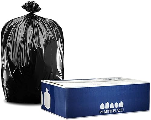 Plasticplace Bolsas de basura de 40-45 galones en rollos de 1.2 mil, 40 pulgadas de ancho x 46 pulgadas de alto, 100 unidades