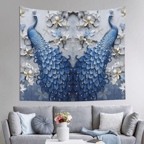 Tapisserie paon pour habiller un mur vide de chambre à coucher 152x130