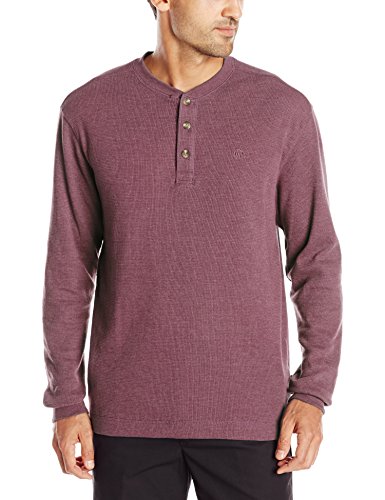 WOLVERINE Men's Walden Long Sleeve Blended Thermal 3 Button Henley Shirt, Maroon, 2X-Large