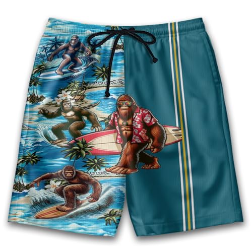 Surf Spot Mens Swim Trunks - Tropical Hawaiian Mens Shorts Casual - Summer Drawstring Beachwear Shorts PA106