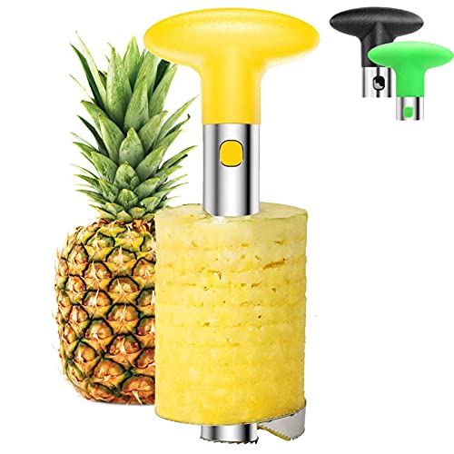 Pineapple Cutter, Pineapple Corer and Slicer Tool, DSafer Fruit Pineapple Peeler with Safe Material Stainless Steel 430 for Home and Kitchen, Yellow