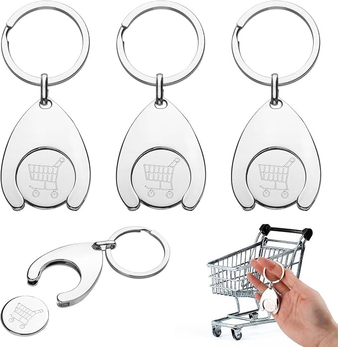 3Pcs Shopping Trolley Token Detachable Trolley Coin Metal Trolley Token UK
